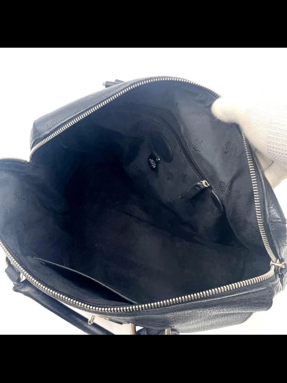 Mulberry Navy Blue Leather Bayswater-Style Top-Handle Bag - Picture 9 of 13